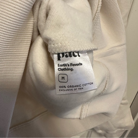 PACT 100% Organic Cotton Baby Bellas Mushroom White Slouchy Sweatshirt Size Med - Picture 5 of 5